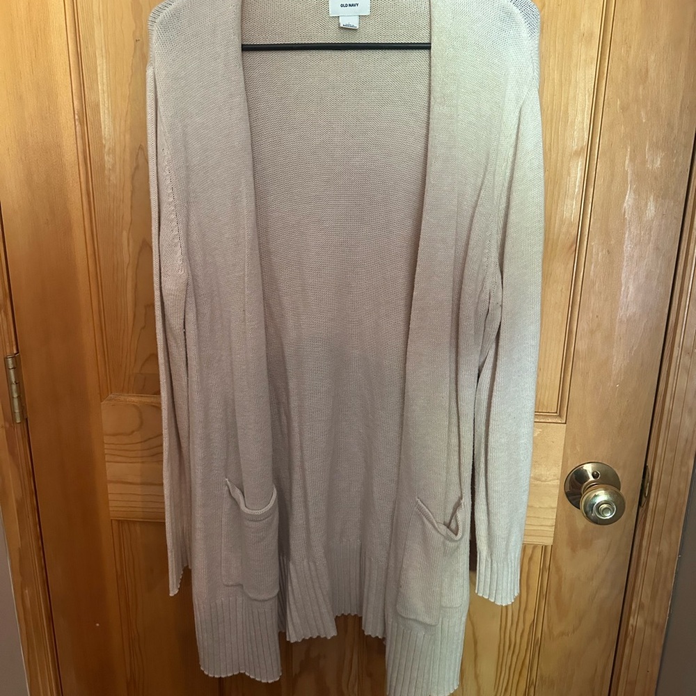 Old Navy Cream Long Cardigan Sweater